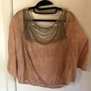 Free People Pink Gold Top